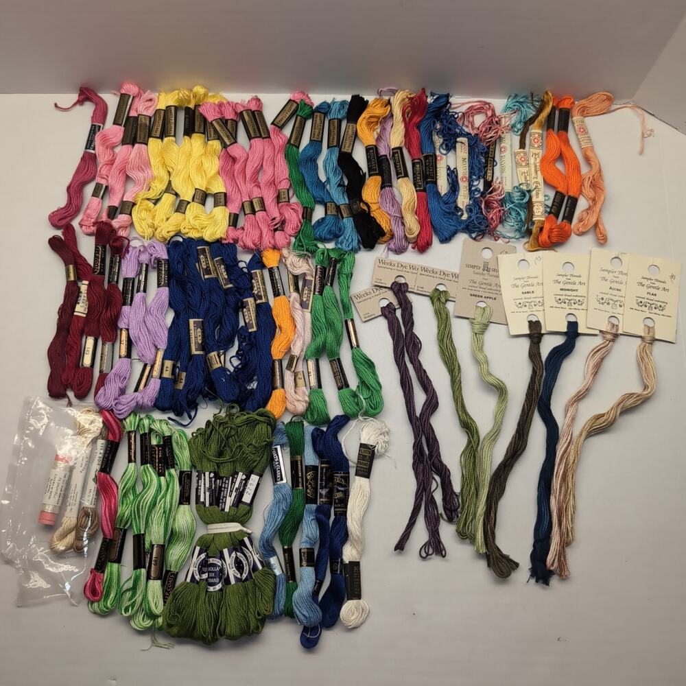 Lot of‎ 80+ Embroidery Thread Floss Skeins Variety Coats Clark's Weeks Bucilla